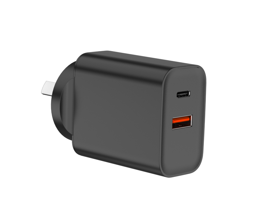 45W PD Fast Charger AU Plug, Dual Port USB-C + USB-A Wall Charger for Laptops, iPhone & Samsung