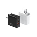 65W GaN PD Fast Charger US Plug, 3-Port (2x USB-C + USB-A) Wall Charger for Laptops, iPhone & Samsung