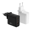 65W GaN PD Fast Charger EU Plug, 3-Port (2x USB-C + USB-A) Wall Charger for Laptops, iPhone & Samsung