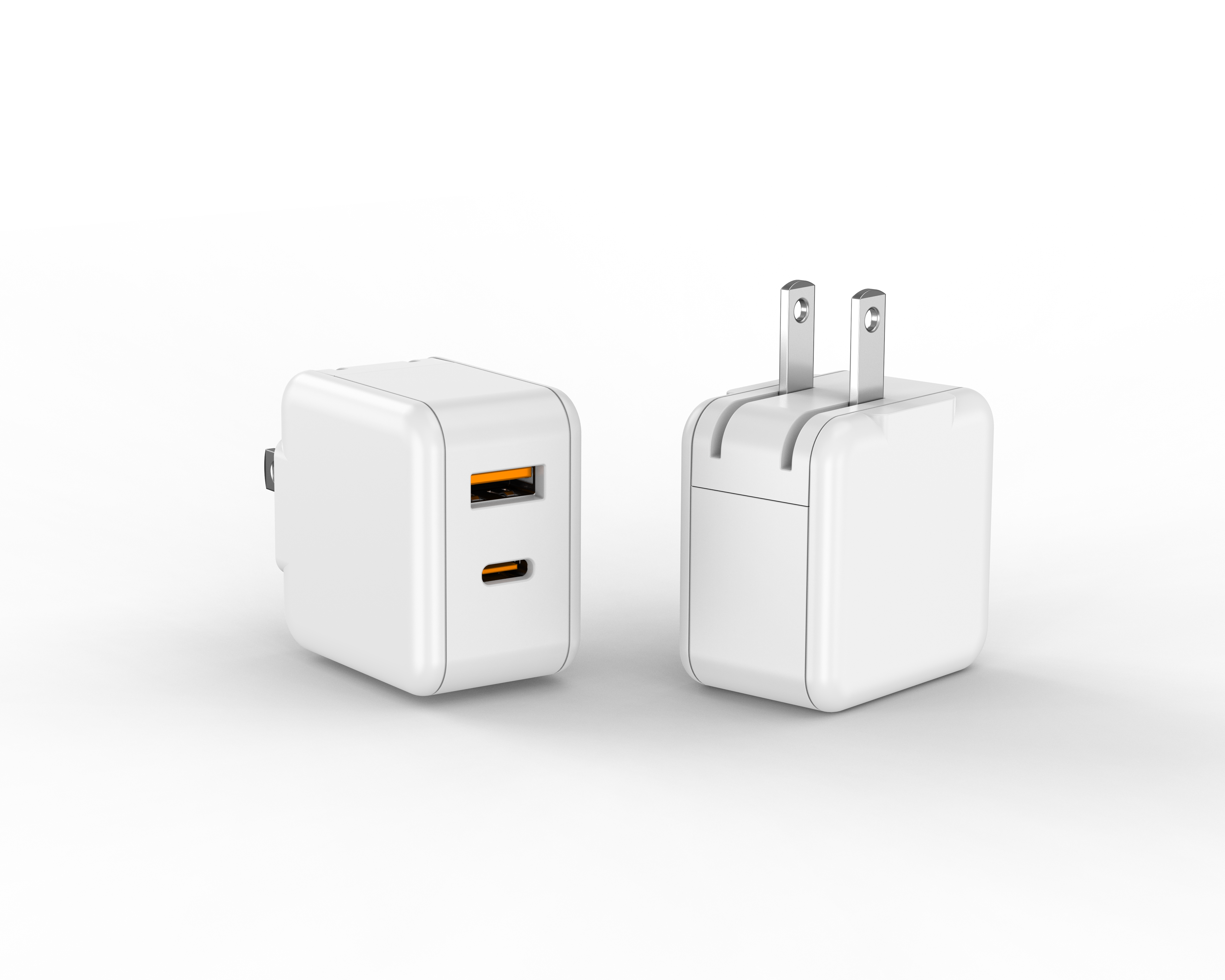 30W PD Fast Charger US Plug, Dual Port USB-C + USB-A Wall Charger for iPhone & Samsung