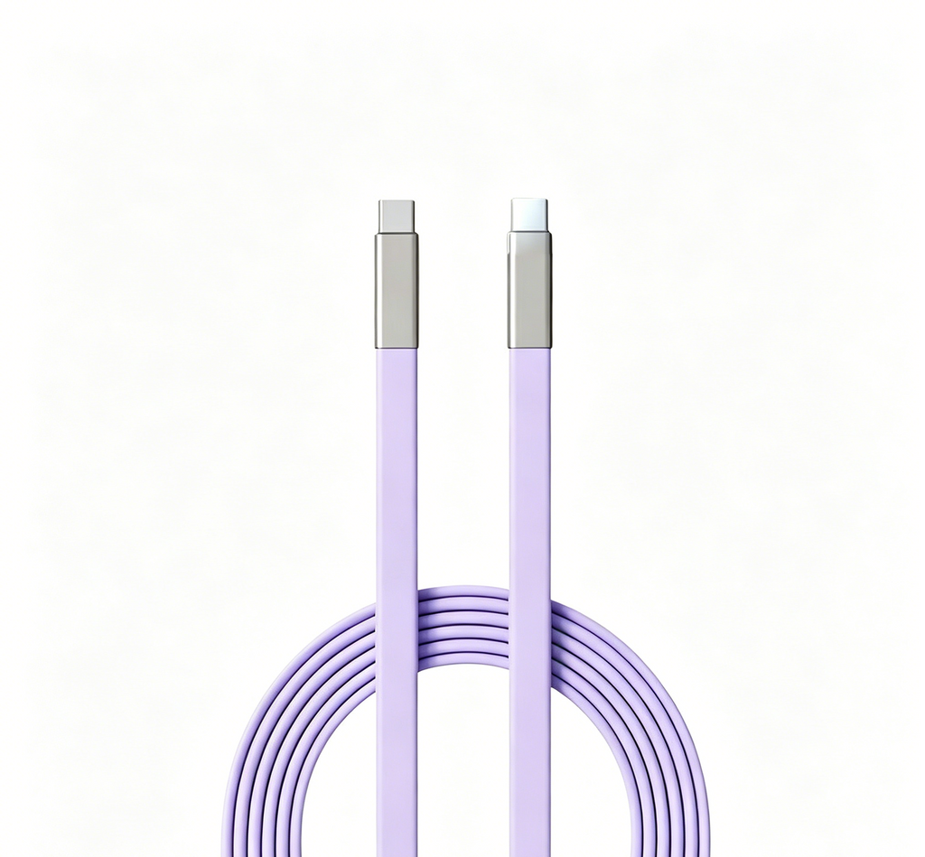 240W USB-C to USB-C Fast Charging Cable, Flat Silicone Charger Cord for Phones & Laptops