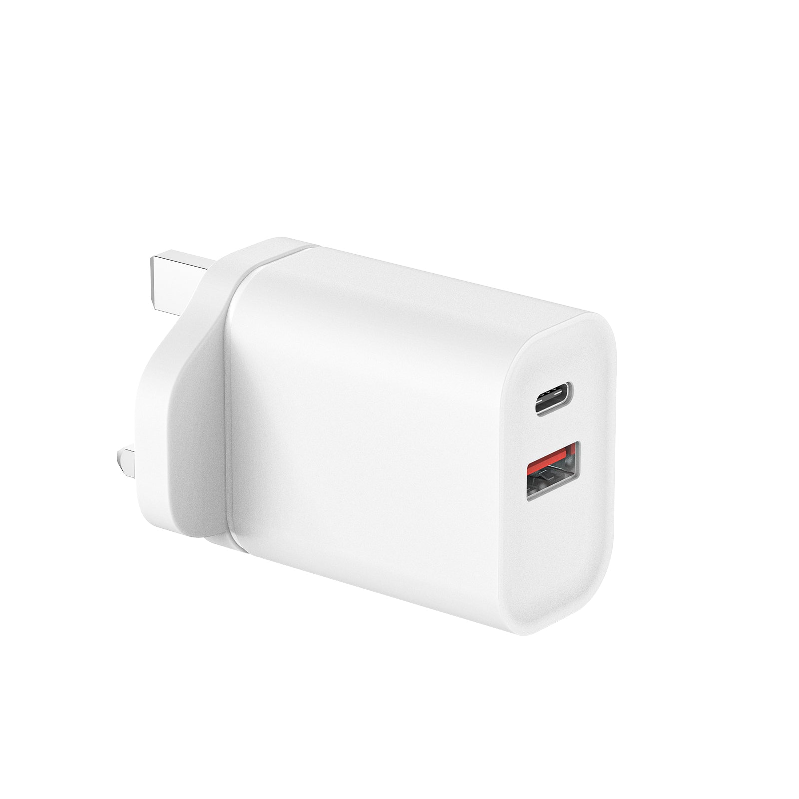 65W PD Fast Charger UK Plug, Dual Port USB-C + USB-A Wall Charger for Laptops, iPhone & Samsung