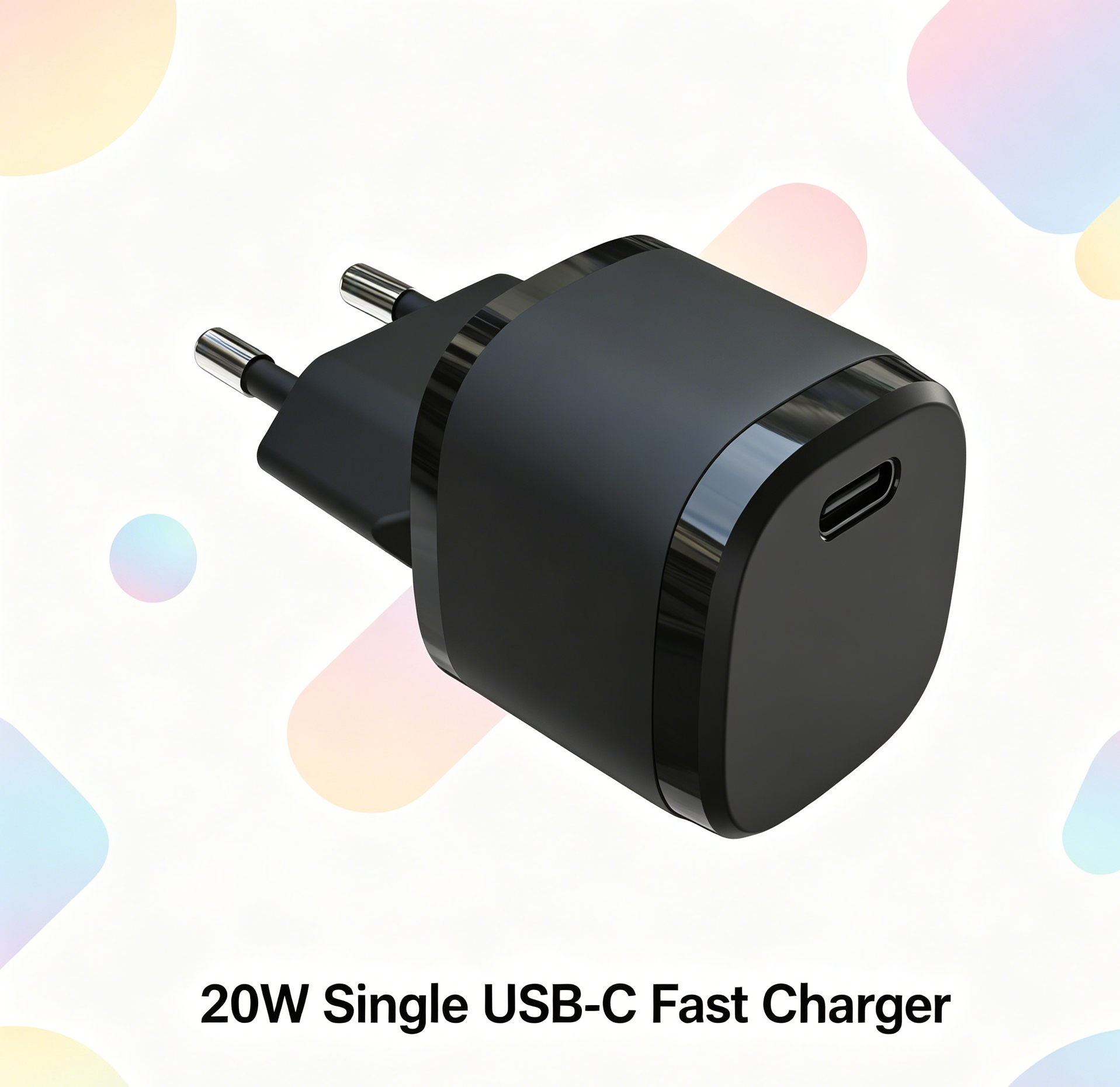 20W PD Fast Charger EU Plug, Single Port USB-C Wall Charger for iPhone & Samsung
