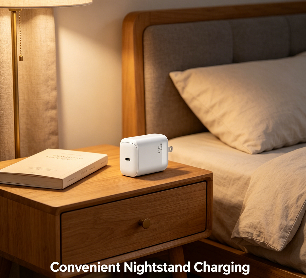 45W GaN PD Fast Charger US Plug, Single USB-A Wall Charger for iPhone, Samsung & More