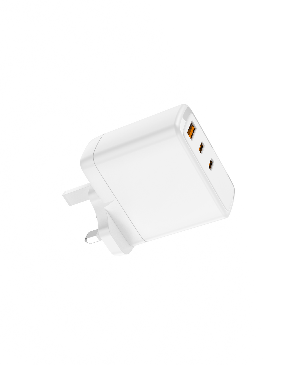 65W PD Fast Charger UK Plug, 3-Port 2C1A Wall Charger for Laptops & Phones