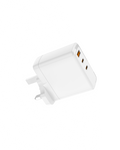 65W PD Fast Charger UK Plug, 3-Port 2C1A Wall Charger for Laptops & Phones