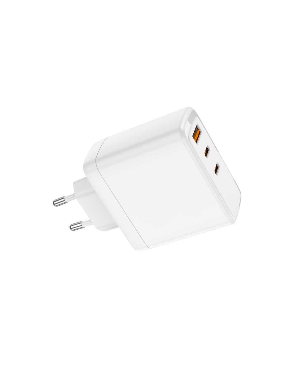 65W PD Fast Charger EU Plug, 3-Port 2C1A Wall Charger for Laptops & Phones
