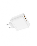 65W PD Fast Charger EU Plug, 3-Port 2C1A Wall Charger for Laptops & Phones