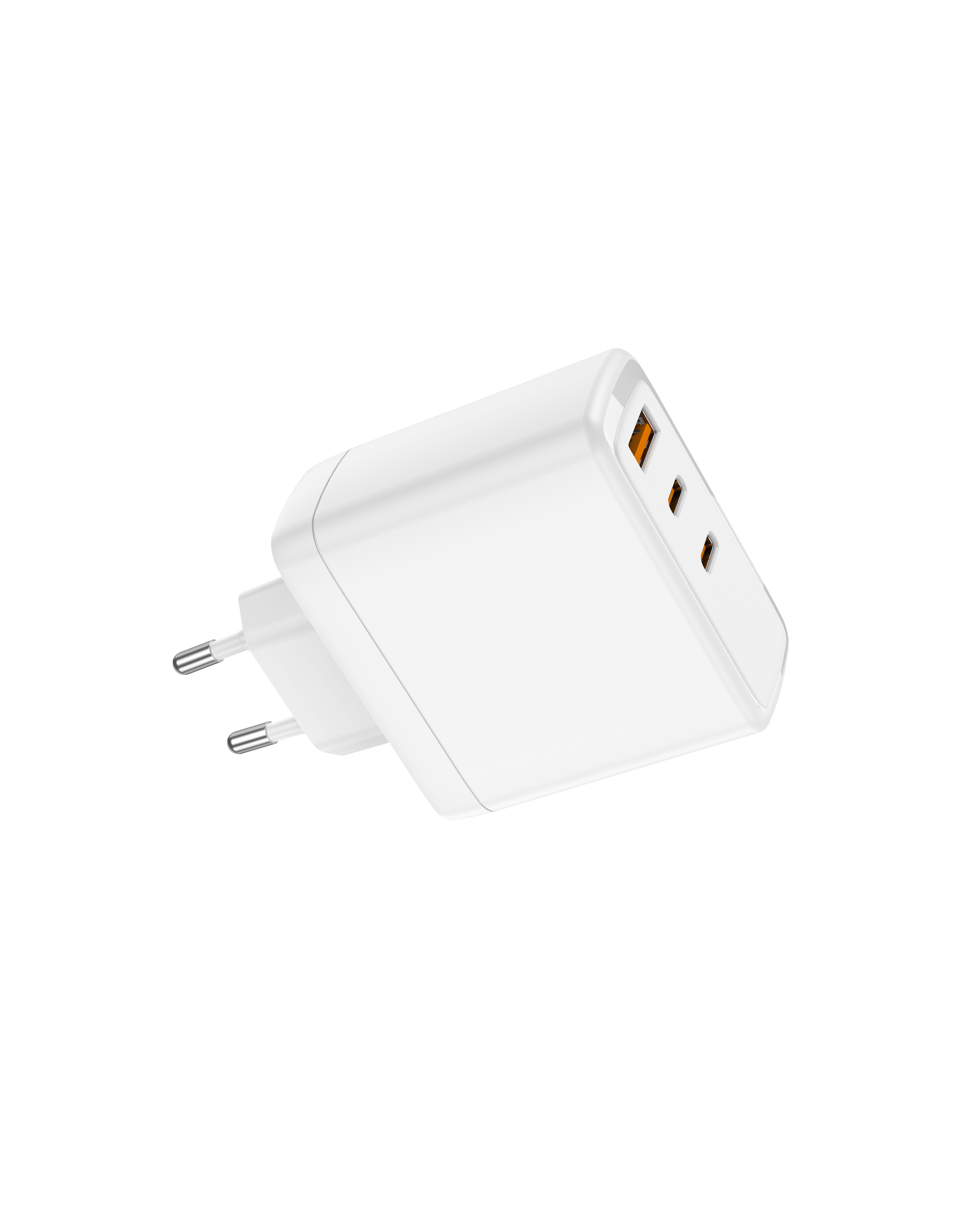 65W PD Fast Charger EU Plug, 3-Port 2C1A Wall Charger for Laptops & Phones