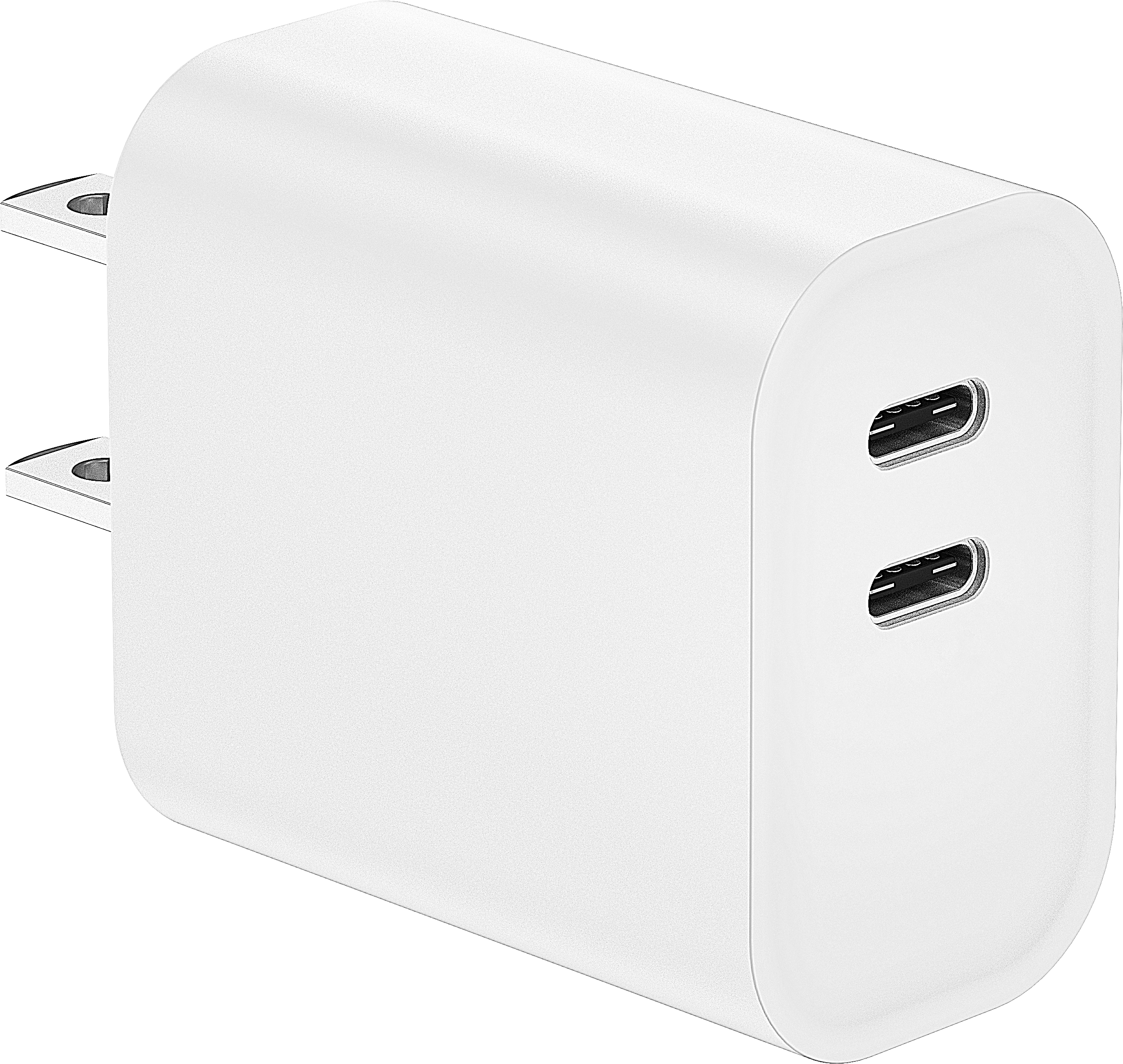 45W PD Fast Charger US Plug, Dual USB-C Port Wall Charger for iPhone & Samsung