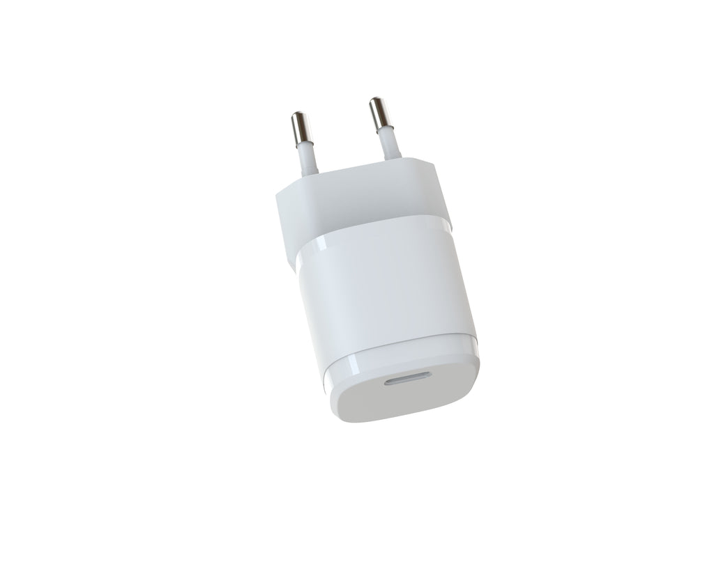 18W PD Fast Charger EU Plug, Single Port USB-C Wall Charger for iPhone & Samsung