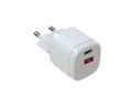18W PD Fast Charger EU Plug, Dual Port USB-C + USB-A Wall Charger for iPhone & Samsung