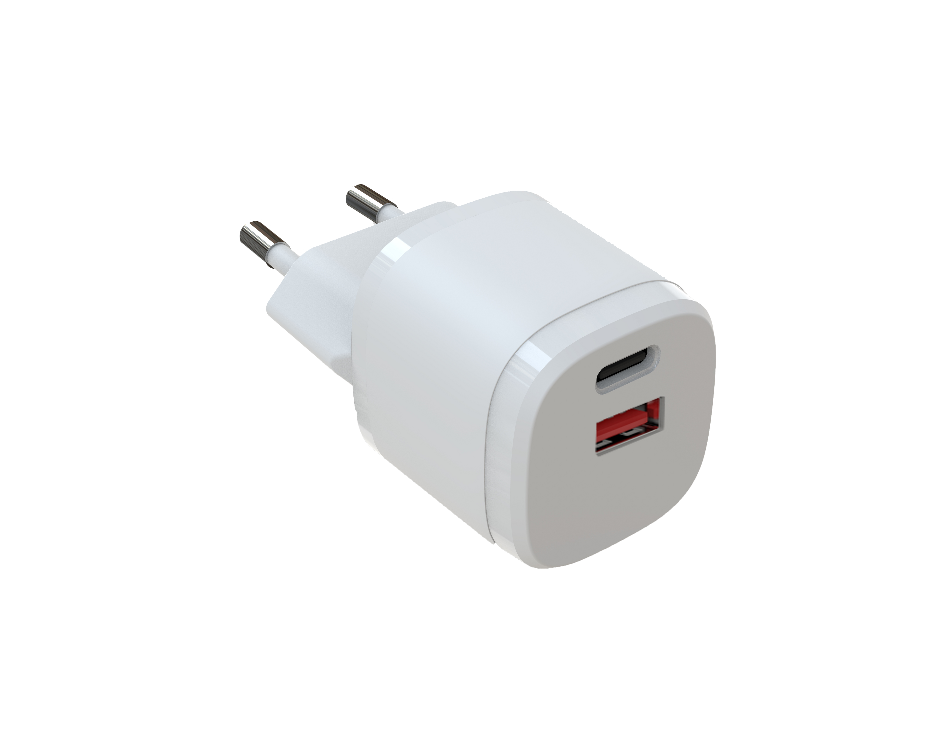 20W PD Fast Charger EU Plug, Dual Port USB-C + USB-A Wall Charger for iPhone & Samsung