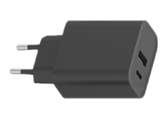20W PD Fast Charger EU Plug, Dual Port USB-C + USB-A Wall Charger for iPhone & Samsung